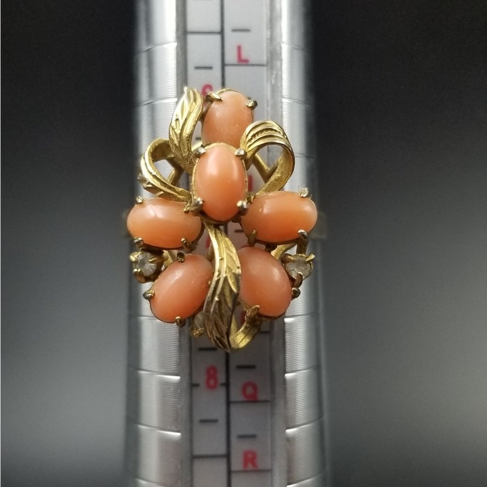 Peach orchard vintage clawfoot ring size 7. R115